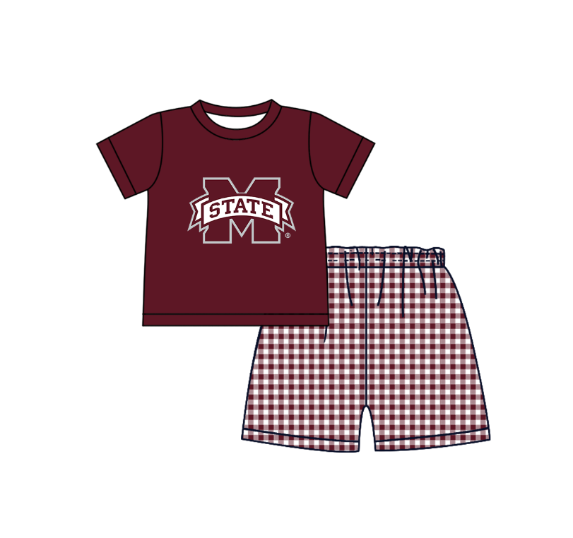 Custom moq 5 mix size milk silk summer teams Dark red Polka Dot Baby Romper Set Short-Sleeved Thong Dress for Girls And Short-Sleeved Shorts for Boys Cute Baby Outfit Combination