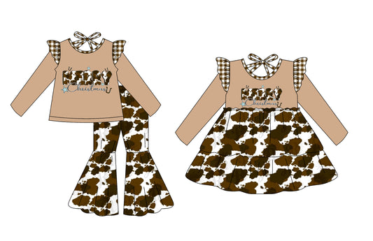 25.77 custom each style moq 5eta 4-6week Sibling Sisters baby girl long sleeve pants sets and dress match family design