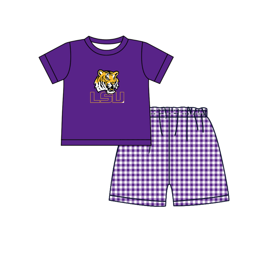 Custom moq 5 mix size milk silk summer teams Purple Polka Dot Baby Romper Set Short-Sleeved Thong Dress for Girls And Short-Sleeved Shorts for Boys Cute Baby Outfit Combination