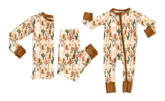 25.8.29 custom each style moq 5eta 4-6week Sibling Sisters boot cow head baby boy clothes long sleeve pants sets and romper match family design