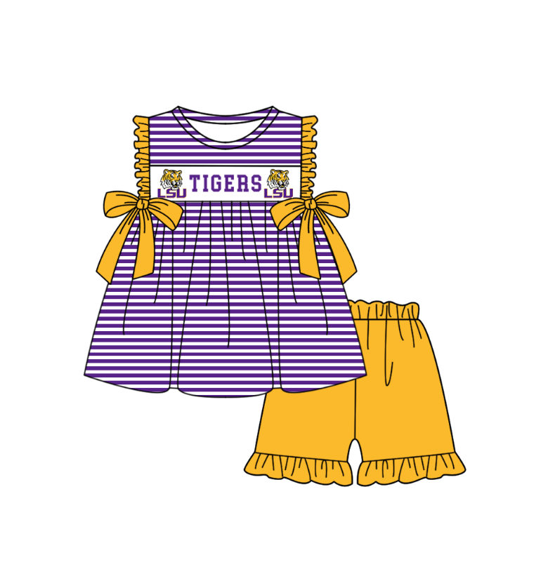 Custom moq 5 mix size milk silk summer teams baby girl boys clothes Purple short sleeve shorts sets 2 and brief sets and dress and rompers 2 series