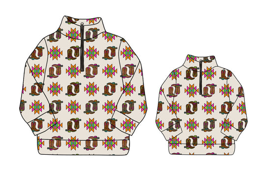 25.9.19 custom each style moq 8 eta 6-8week Sibling Sister boots baby long sleeve top and adult top match design