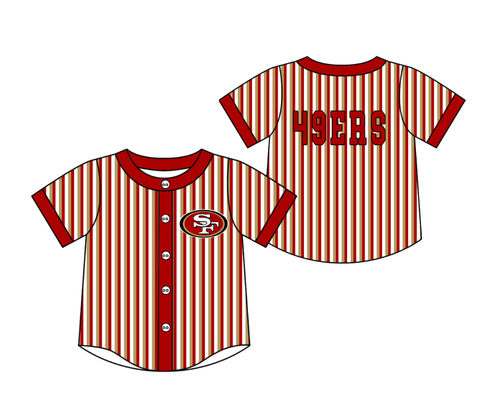 Custom moq 5 mix size milk silk summer teams Red Striped Short-Sleeved Button-Down Shirt for Baby Boy Summer Outfit