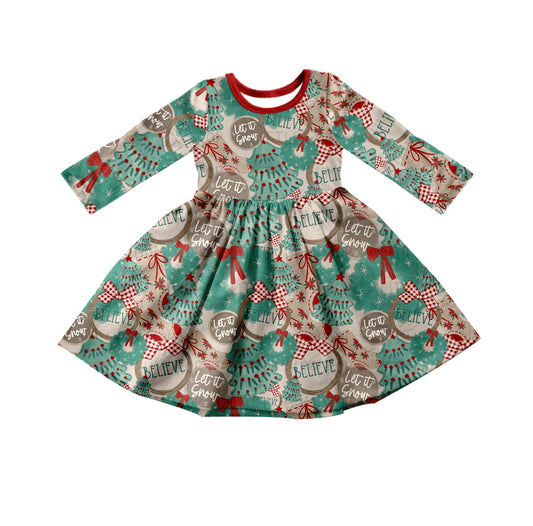 9.19 custom each style moq 5eta 4-6week baby girl clothe believe long sleeve dress