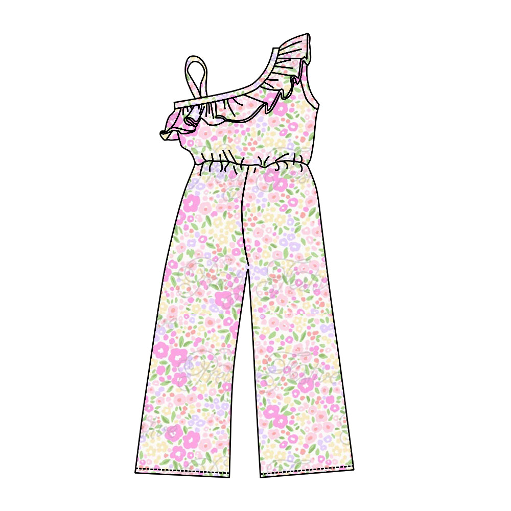 8.27 custom each style moq 5eta 4-6week baby girls clothes floral pink long sleeve baby girls jumpsuit