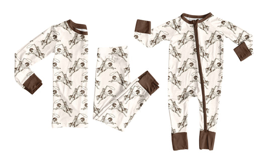 25.9.9 custom each style moq 5eta 4-6week Sibling Sisters riding horse baby boy clothes long sleeve pants sets and romper match family design