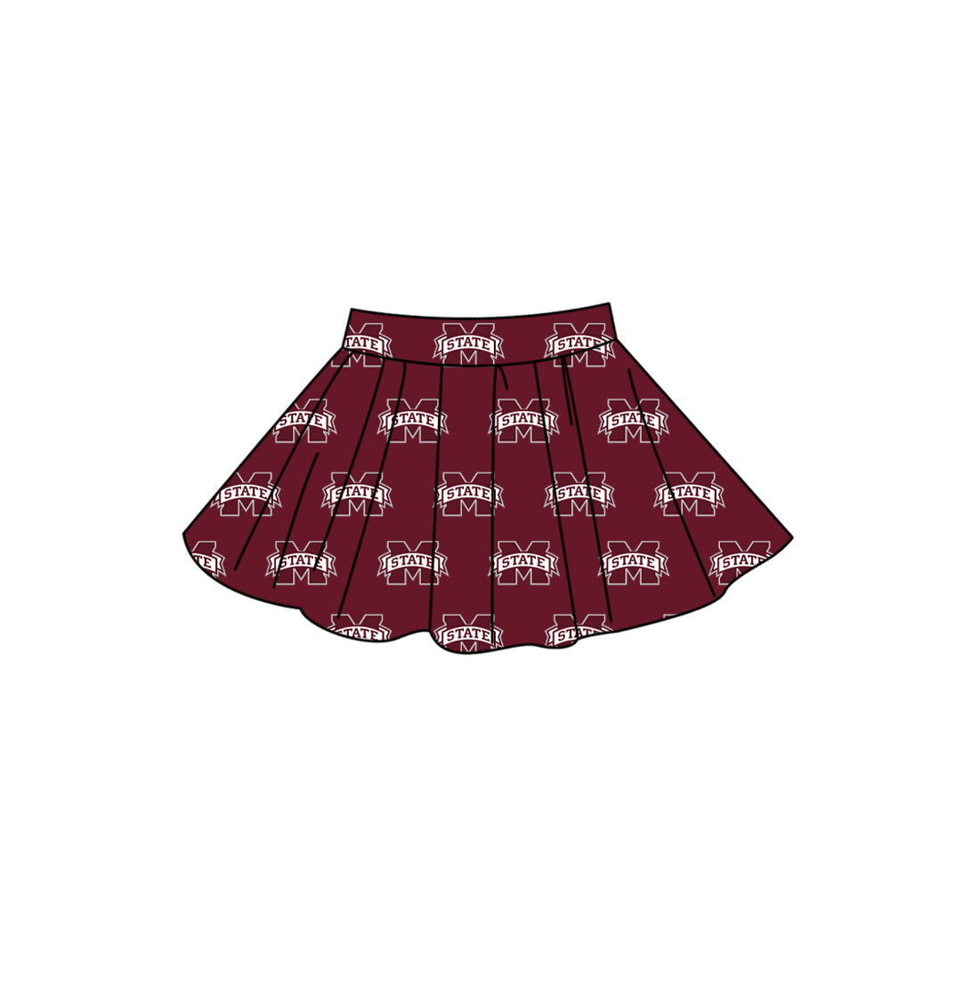 Custom moq 5 mix size summer teams Baby Girls Summer Casual Solid Color Summer Team Skirt