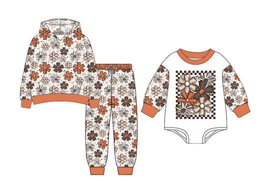 25.7.4 custom each style moq 5eta 4-6week Sibling Sisters baby boy long sleeve pants sets and rompers match family design