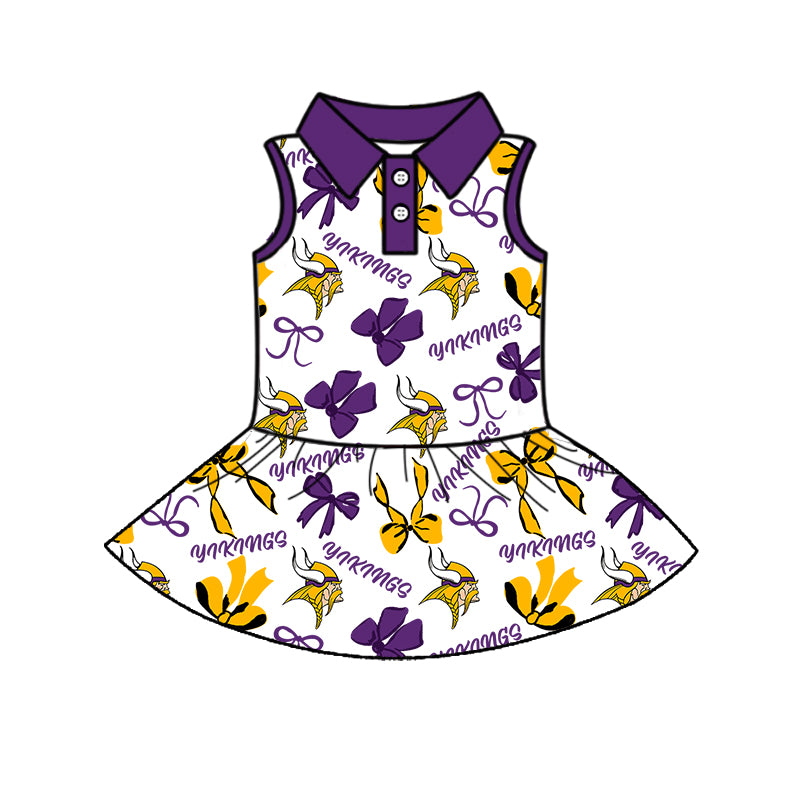 Custom moq 5 mix sizes summer teams baby girls clothes team purple short sleeve skirts shorts sets 1 and skirts sets 2 and and skirts sets 2 and dress 1 and dress 2 and dress 3 and dress 4-25.6.9