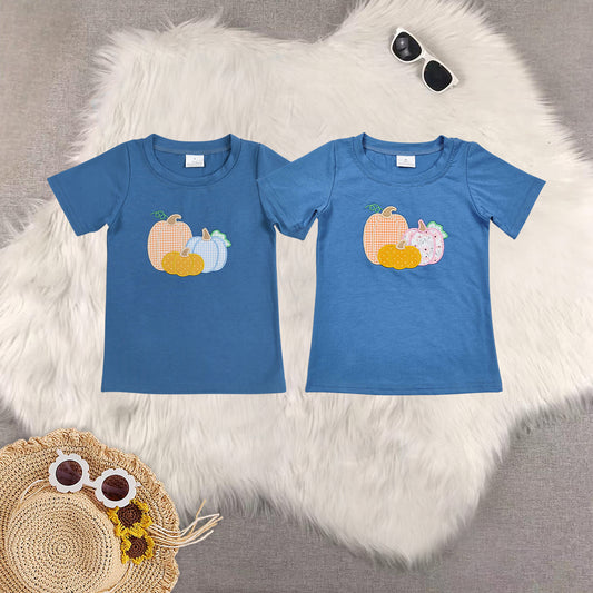 RTS NO MOQ Sibling Baby boys halloween short-sleeved tops