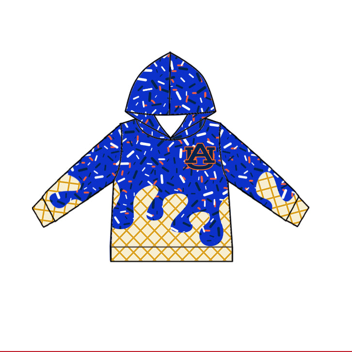 Custom summer teams baby girls clothes team blue hooded long sleeve tops and dress and skirts and shorts 1 and shorts 2-25.5.8