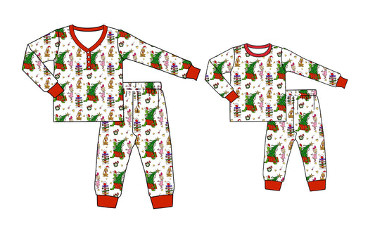 25.5.13 custom each style moq 5eta 4-6week Sibling Sister Christmas long sleeve pants sets and adult sets match design
