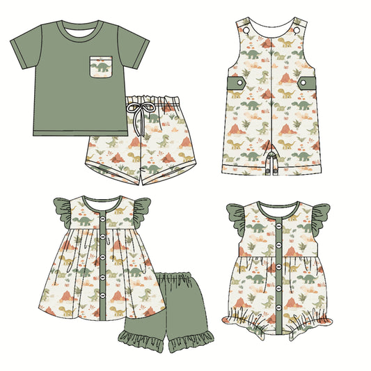 3.22 custom each style moq 5eta 4-6week Sibling Sister baby girl short sleeve shorts sets and sets 2 and boy romper and girl romper match design