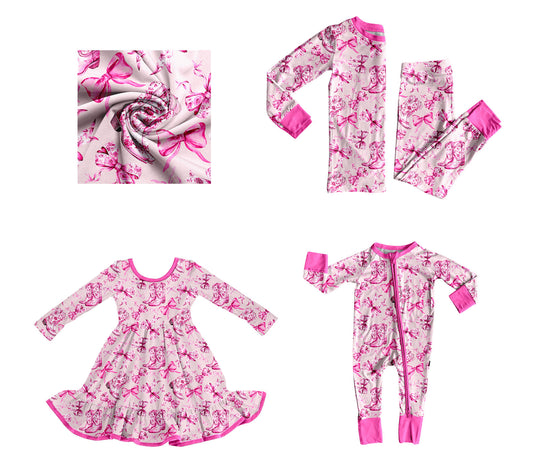 25.8.19 custom each style moq 5eta 4-6week Sibling Sisters bow baby girl long sleeve pants sets and dress and rompers match family design