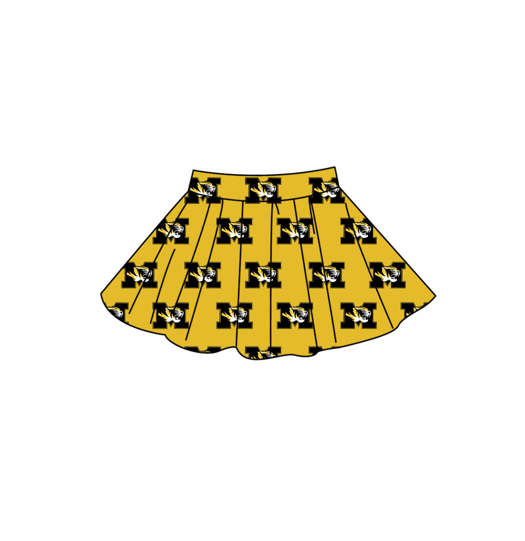 Custom moq 5 mix size summer teams Baby Girls Solid Color Summer Casual Team Skirt