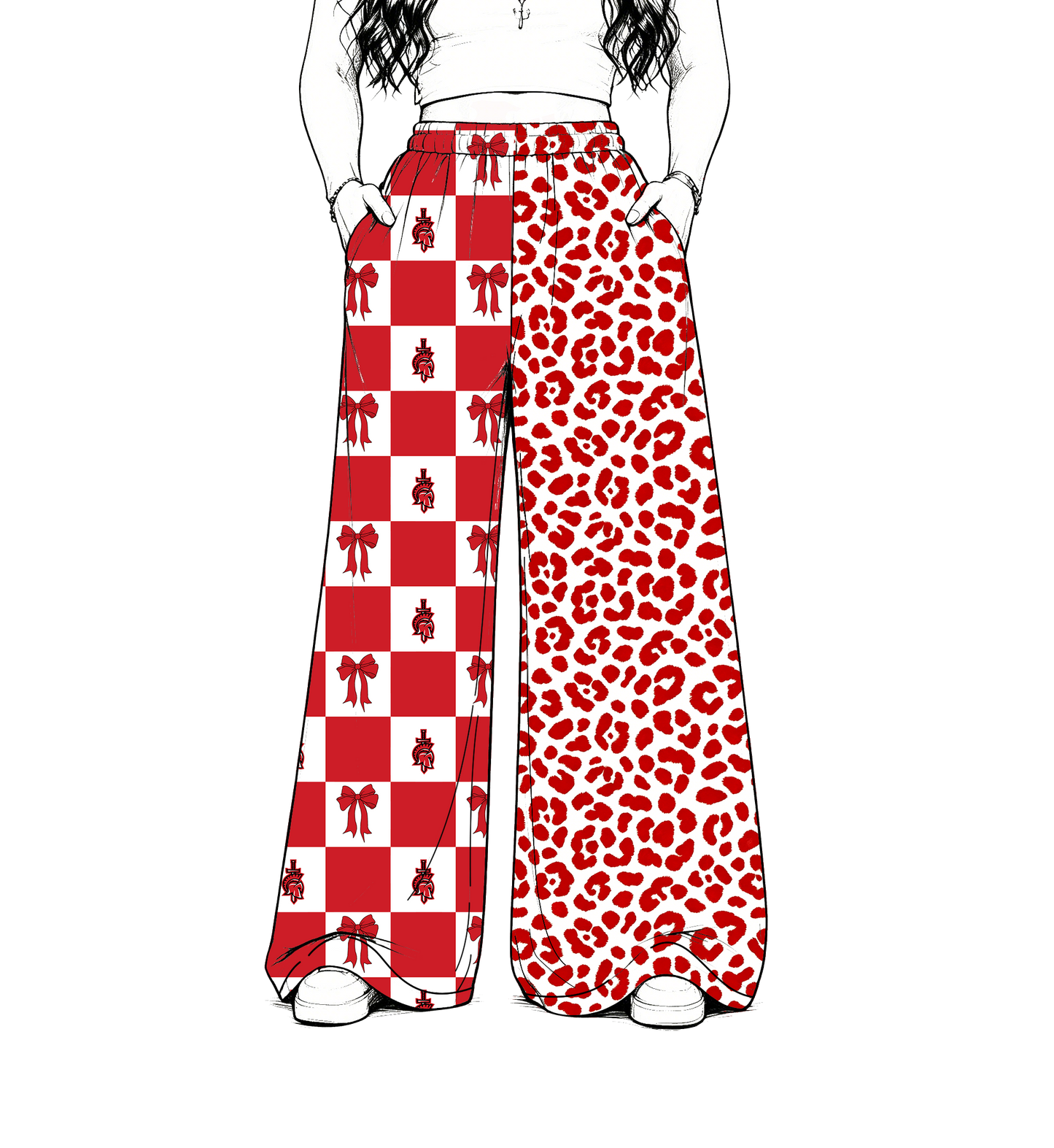custom moq 5 mix size MSD072502 Baby Kids Team Letter Print Leopard Checked Patchwork Pants Casual Bottom