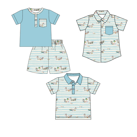25.12.23 custom each style moq 5 eta 6-8 week Sibling Sister duck baby boy short sleeve shorts sets and top 2 match family design