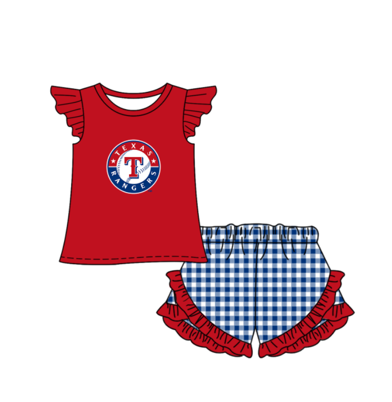 Custom moq 5 mix size milk silk summer teams Baby Boys And Girls Red Short-Sleeved Shirt And Shorts Set Matching Striped Rompers Outfit Set