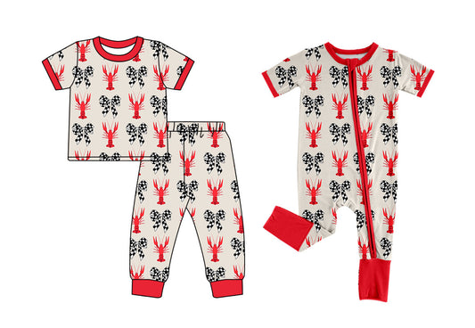 25.9.22 custom each style moq 8 eta 6-8week Sibling Sisters crayfish bow baby girl clothes short sleeve pants sets and romper match family design