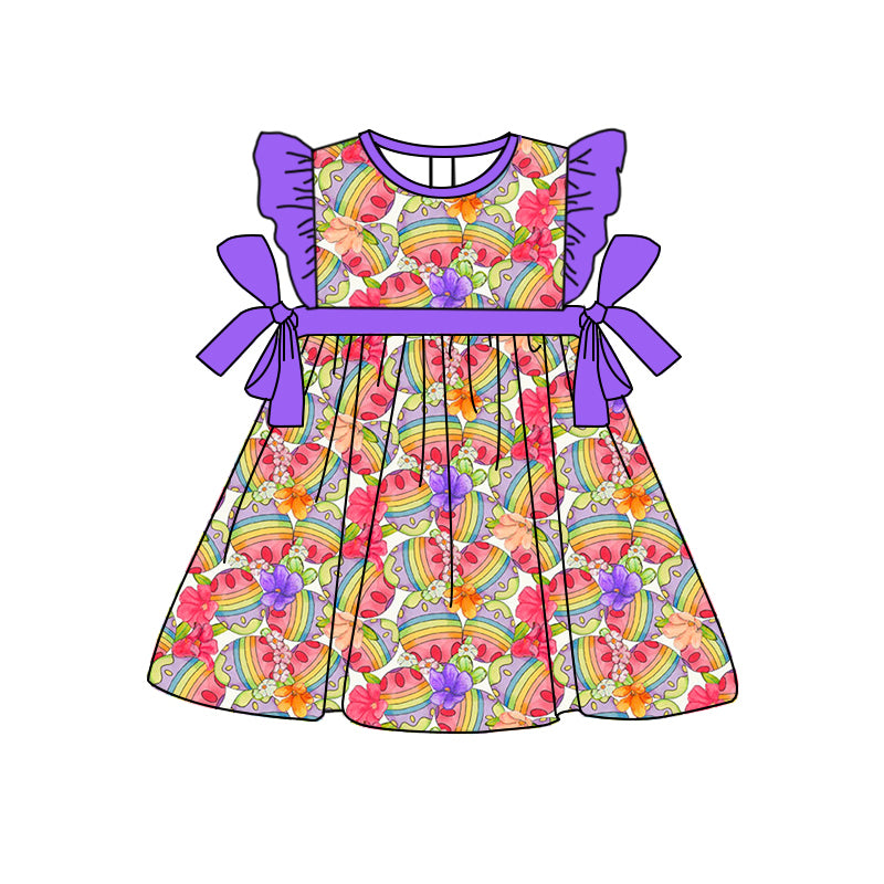 10.16 custom each style moq 5eta 4-6week Sibling Sister easter purple baby girl short sleeve shorts sets and dress and rompers match family design