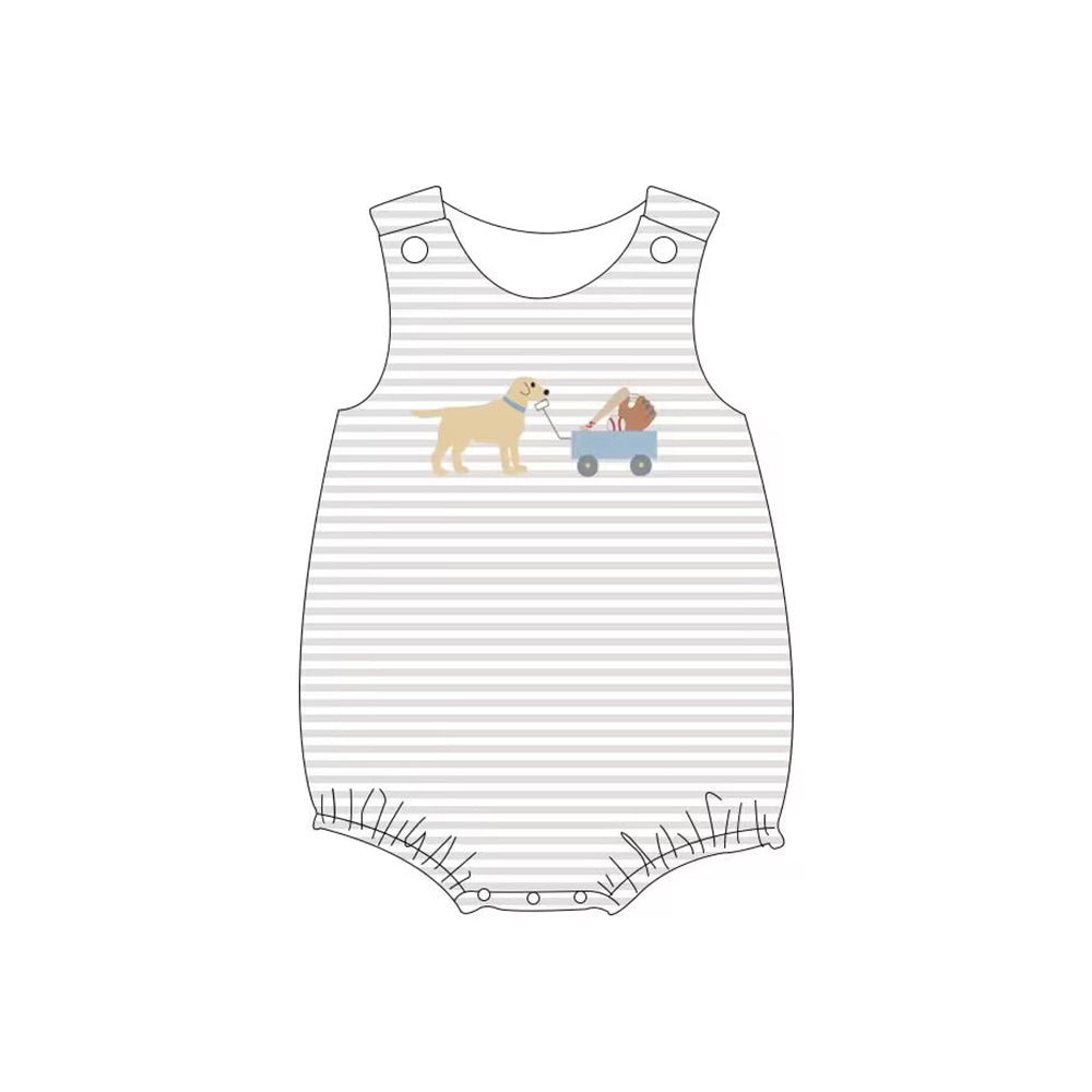 5.11custom each style moq 5eta 4-5week Sibling Sister puppy stroller prints blue-pink girls and boys outfits and baby romper match family design