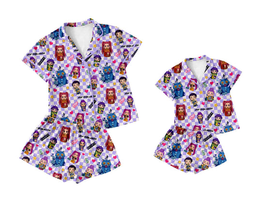 25.10.11 custom each style moq 5 eta 6-8week Sibling Sister baby short sleeve shorts sets and adult set match design