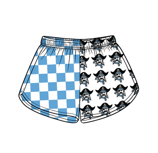 Custom moq 5 mix size milk silk summer teams Adult And Kids Checked Patchwork Summer Casual Shorts