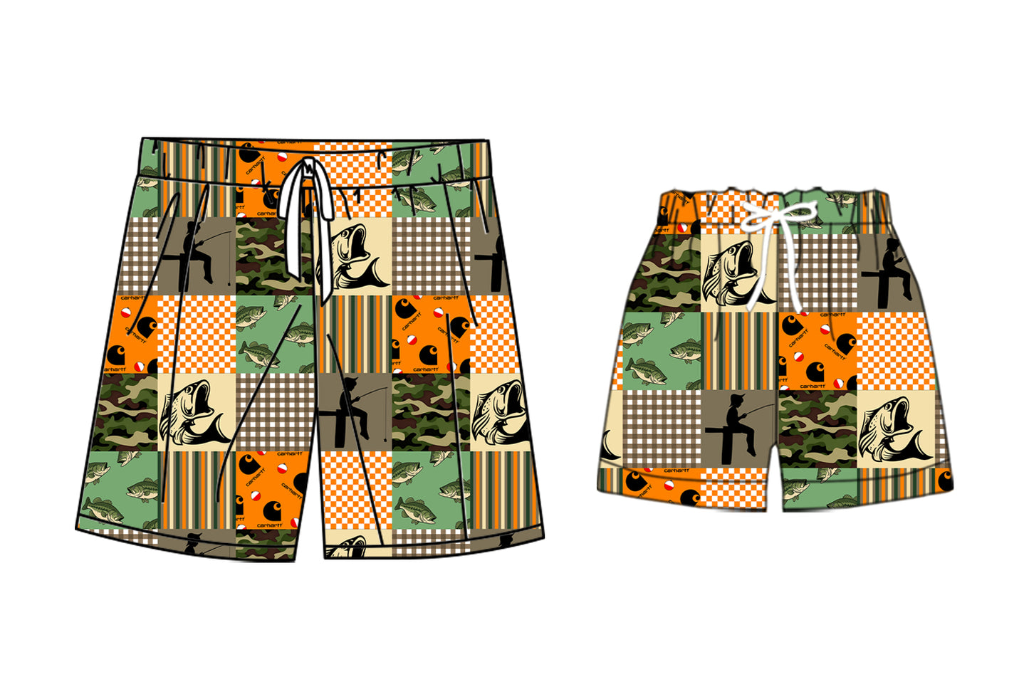 25.11.1 custom each style moq 5 eta 6-8 week Sibling Sister fishing baby kids clothes summer shorts and adult shorts match design