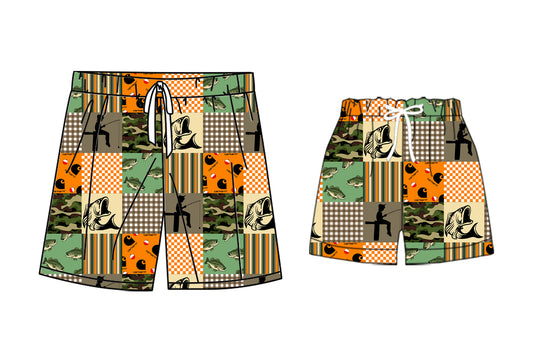 25.11.1 custom each style moq 5 eta 6-8 week Sibling Sister fishing baby kids clothes summer shorts and adult shorts match design