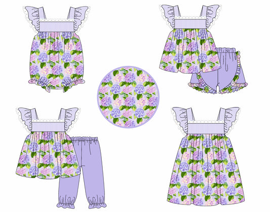 4.7 custom each style moq 5eta 4-6week Sibling Sisters floral baby girl short sleeve pants sets and shorts sets and dress and rompers match family design