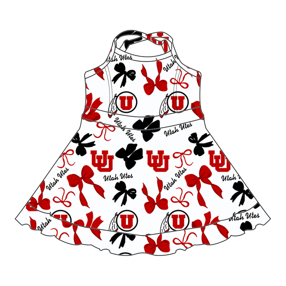 Custom moq 5 mix sizes summer teams baby girls clothes team red short sleeve skirts shorts sets dress 1 and dress 2 and dress 3 and dress 4-25.5.26