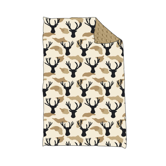 8.24 custom each style moq 5 eta 4-6week baby blanket deer khaki blanket design