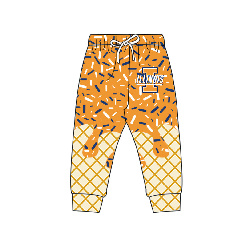 Custom summer teams baby girls clothes team orange hooded long sleeve tops and short sleeve top and dress and pants and shorts-25.5.29