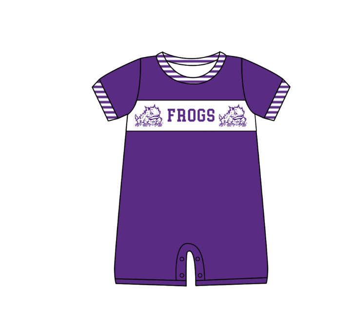 Custom moq 5 mix size milk silk summer teams baby girl boys clothes Purple short sleeve shorts sets 2  and dress and rompers 2 series