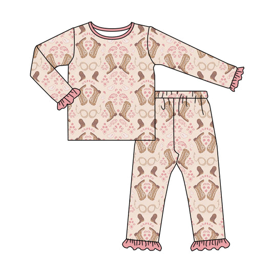 6.10 custom each style moq 5eta 4-6 week Sibling Sister boots pink girls pajamas outfits and romper match family design