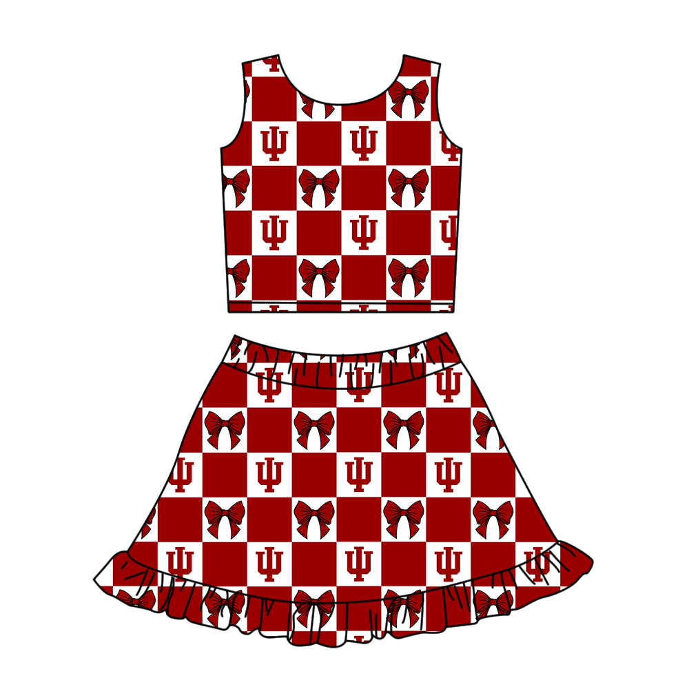 Custom moq 3 or 5 mix size milk silk summer teams baby girl clothes red sleeveless skirts sets 3 and dresss and shorts-26.1.21