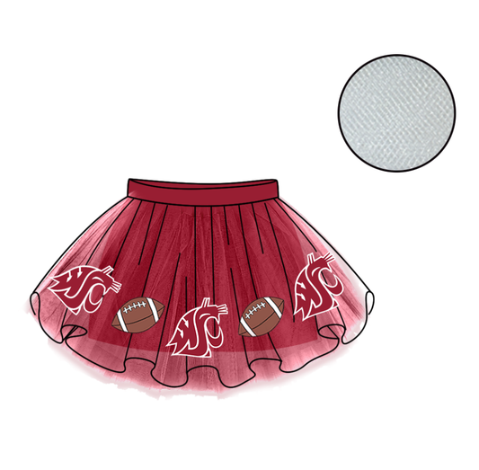 Custom moq 5 mix size milk silk summer teams Baby Girl's Red  Mesh Skirt Summer Team Outfit