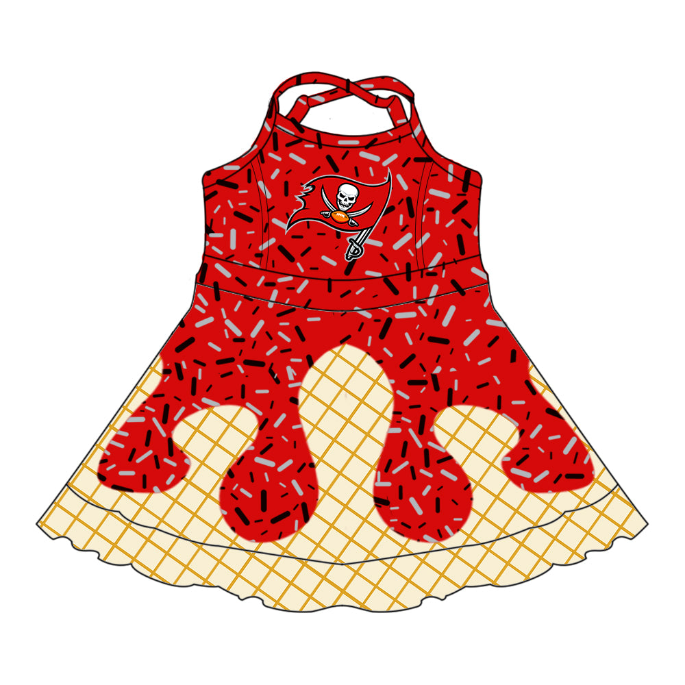 Custom summer teams baby girls clothes team red hooded long sleeve tops and short sleeve top and dress and pants and shorts-25.6.19