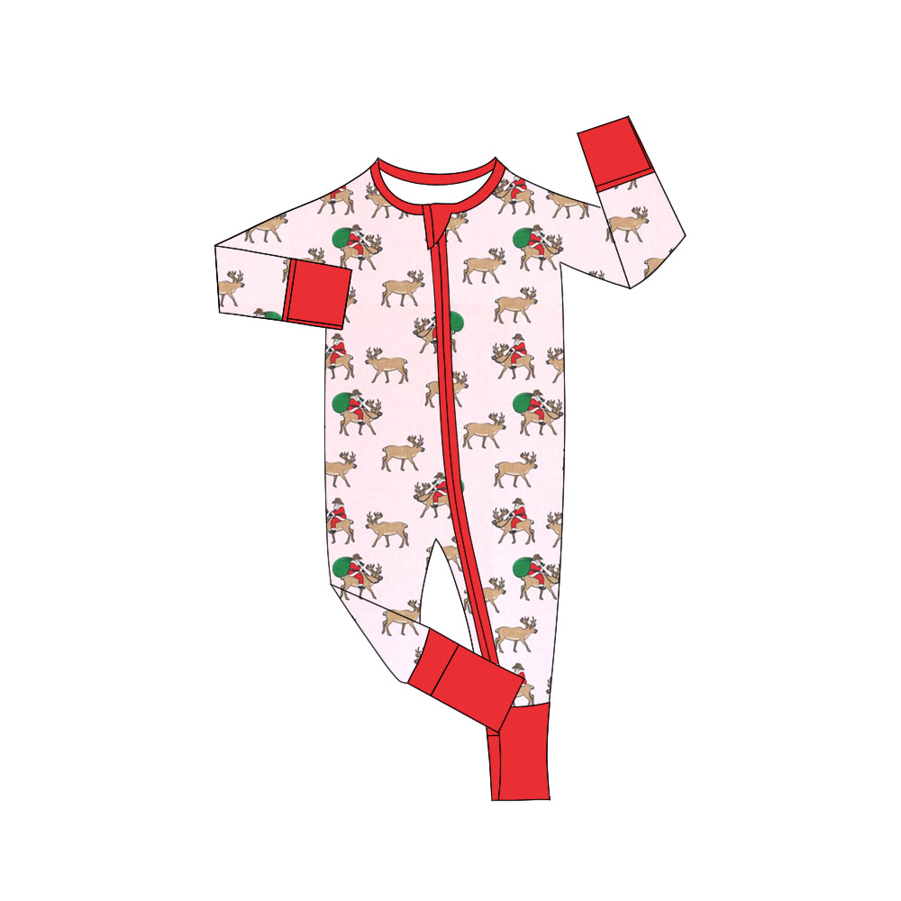 6.19 custom each style moq 5eta 4-6 week Sibling Sister Christmas deer pink girls outfits and romper match family design