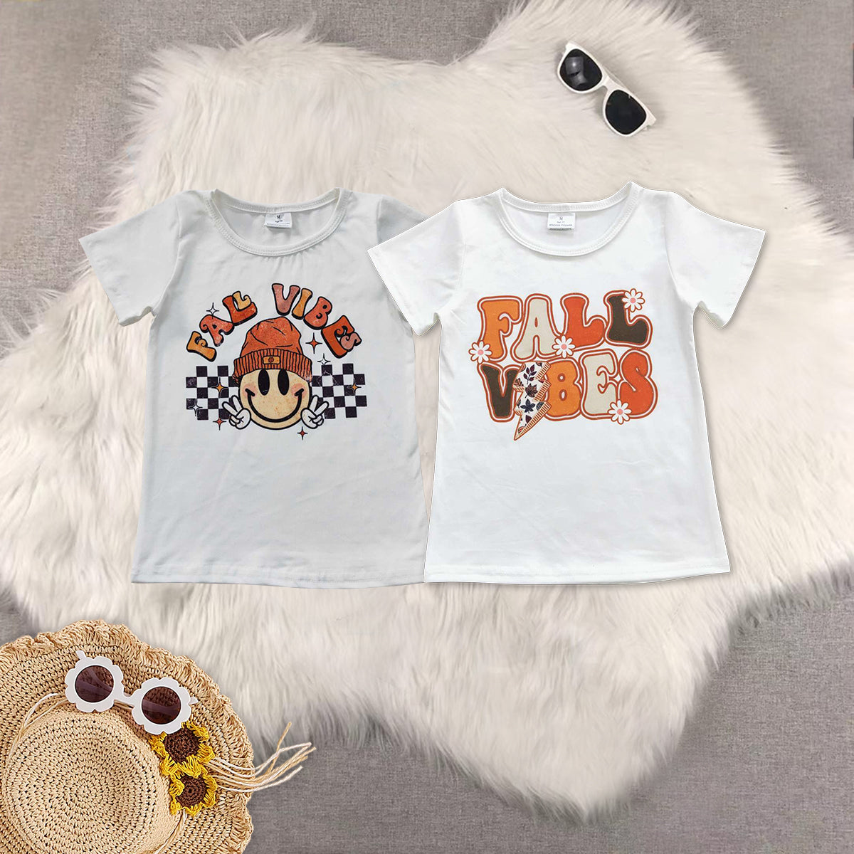 RTS NO MOQ Sibling Baby girls halloween short-sleeved tops
