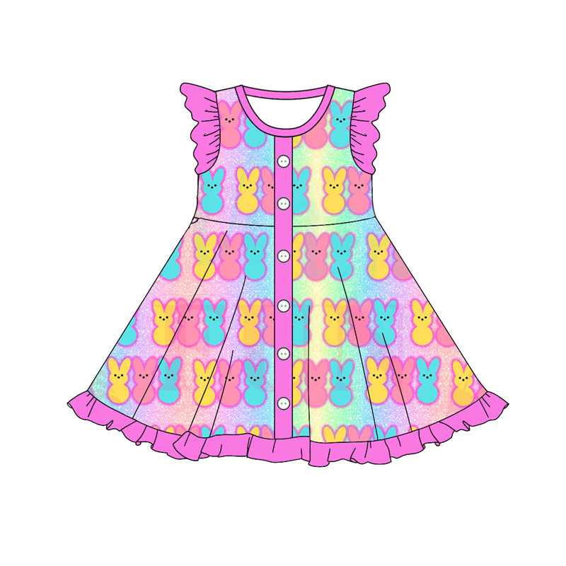 10.19 custom each style moq 5eta 4-6week Sibling Sister easter colorful rabbit baby girl sets and dress and rompers match family design