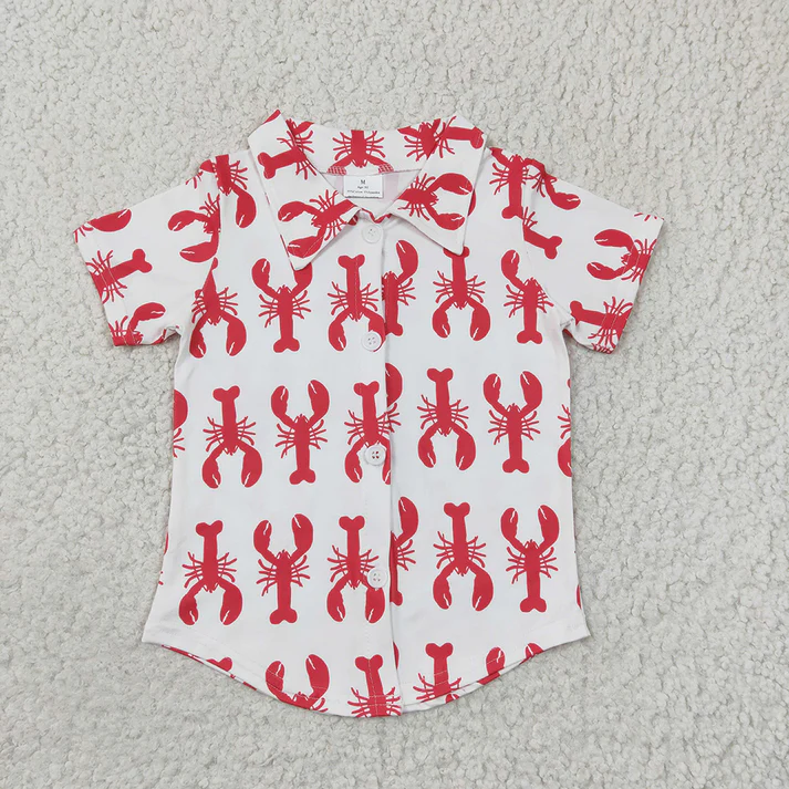 RTS NO MOQ baby boy clothes short-sleeved tops