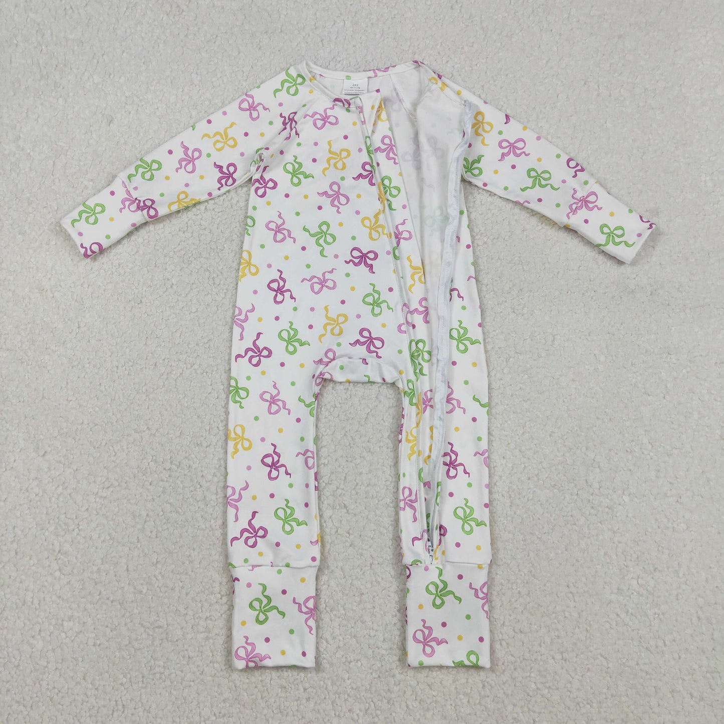 RTS NO MOQ Sibling Baby boy girls clothes mardi gras long-sleeve rompers