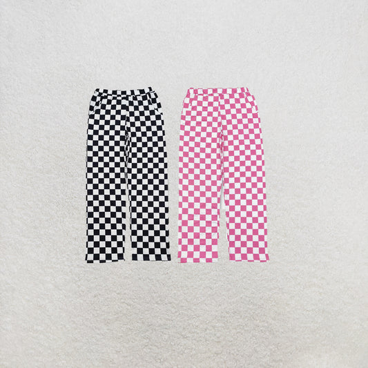 RTS NO MOQ Sibling Adult Women Pink Black Checkered Two Colors Bottom Pants