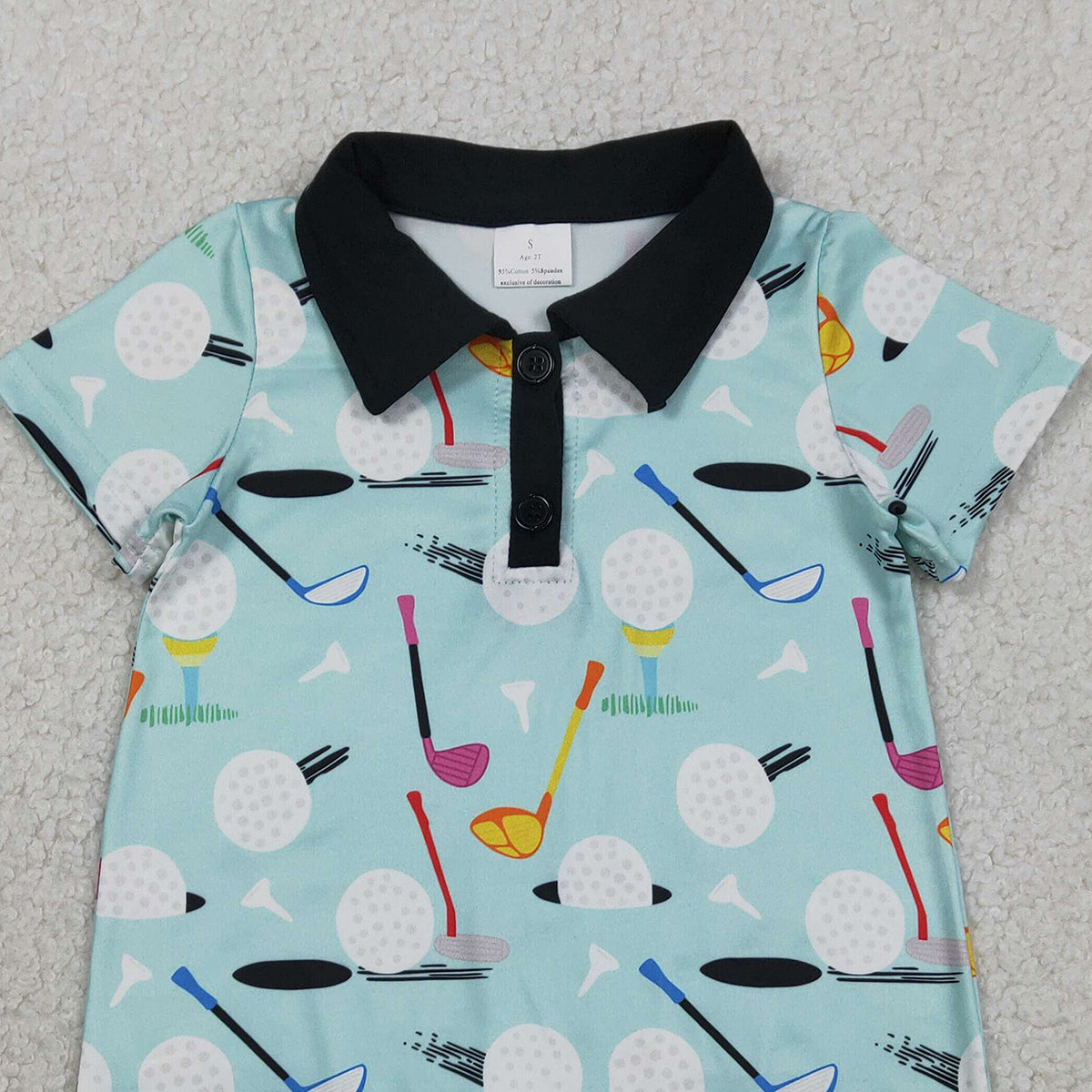 RTS NO MOQ SR3086 Baby Boys Short Sleeves Golf Button Rompers Infant Casual Clothes Rompers