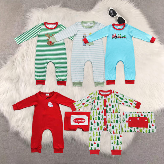 RTS NO MOQ Baby boy clothes Christmas long Sleeve Romper Mixed Sizes