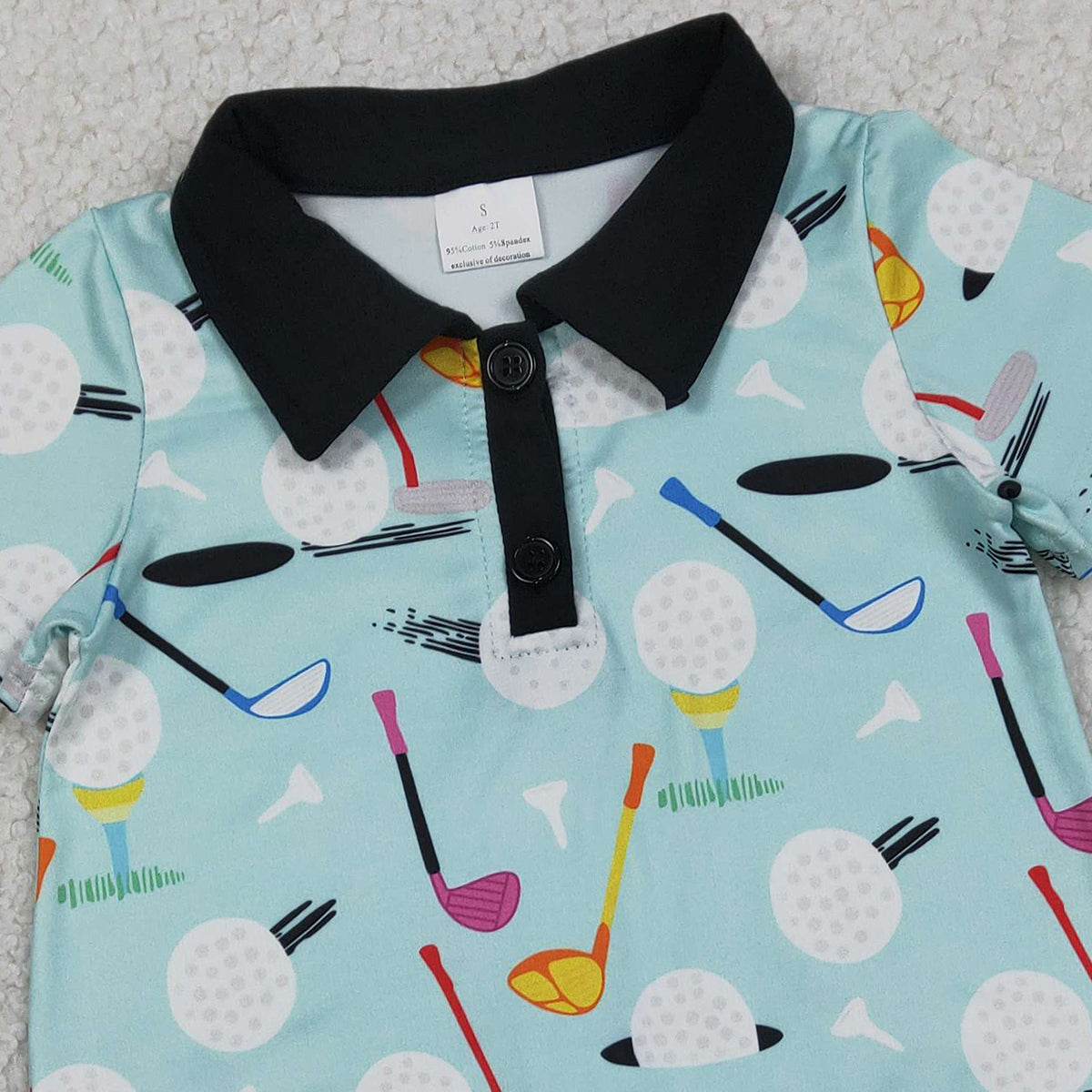 RTS NO MOQ SR3086 Baby Boys Short Sleeves Golf Button Rompers Infant Casual Clothes Rompers