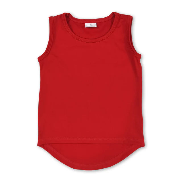 RTS NO MOQ Sibling Baby Girls Sleeveless Vests Tops