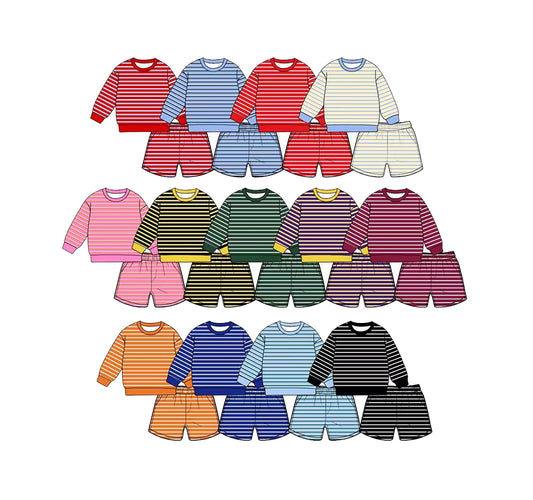 (Preorder new) No moq Baby Girls Crew Neck Short Sleeve Shirt Top And Shorts Yoga Active Sports Clothes Set