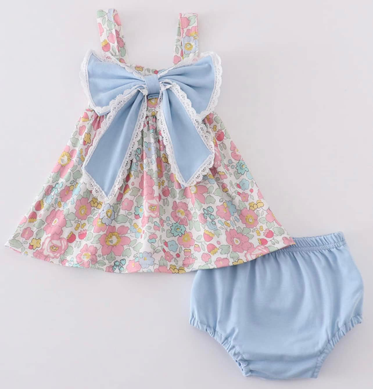 Custom moq 3 eta 7/8week moq 5 eta /4/5week baby girl clothes flying Sleeve briefs Shorts Set dress